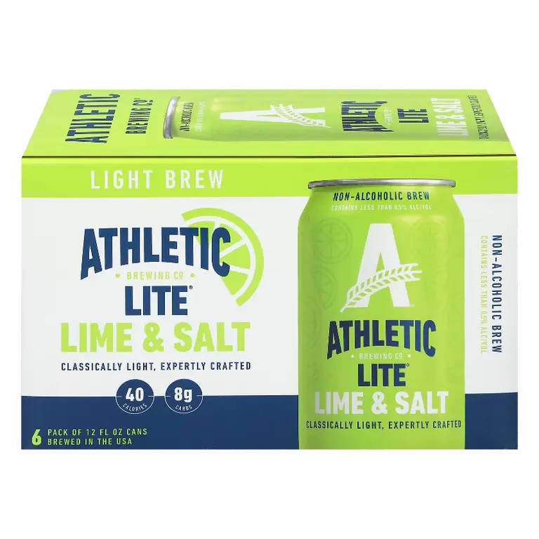 Athletic Brewing Company Lite Lime & Salt Non-Alcoholic Beer, 6pk 12 fl oz Cans
