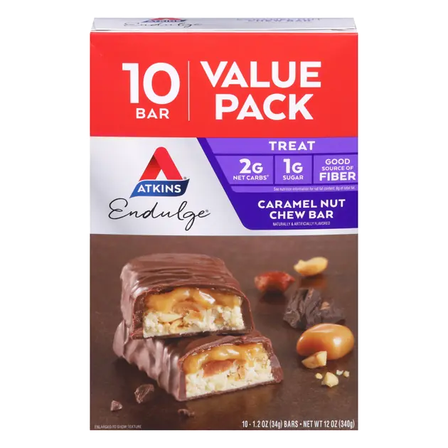 Caramel Nut Flavored Treat Chew Bars