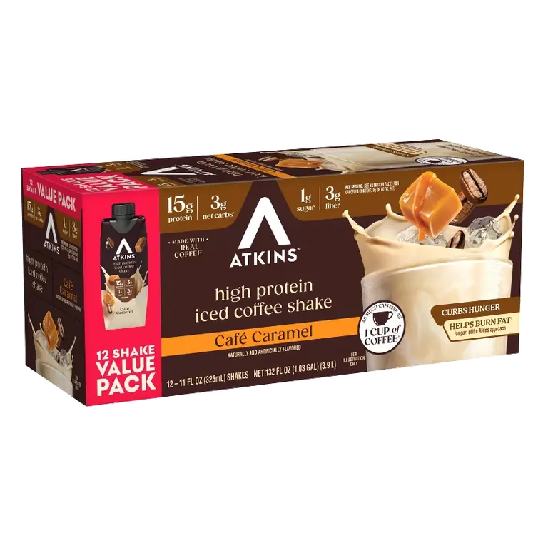 Atkins Meal Replacement Iced Coffee Protein Shake - Cafe Caramel