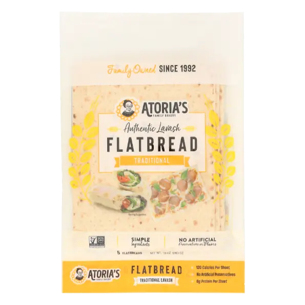 Lavash Traditional Soft and Thin Flatbread, Great For Wraps and Pizza