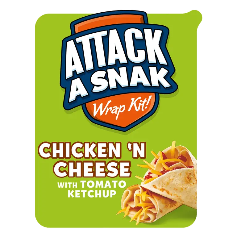 Attack a Snack Chicken 'n Cheese Wrap Kit with Tomato Ketchup 86g