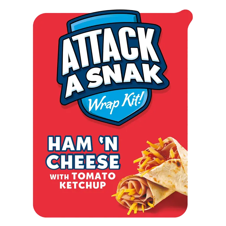 Attack a Snak Ham 'n Cheese Wrap Kit! with Tomato Ketchup 86g