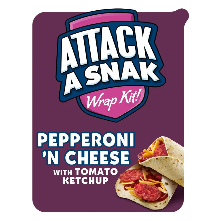 Attack a Snak Pepperoni n'Cheese Wrap Kit with Tomato Ketchup 83g