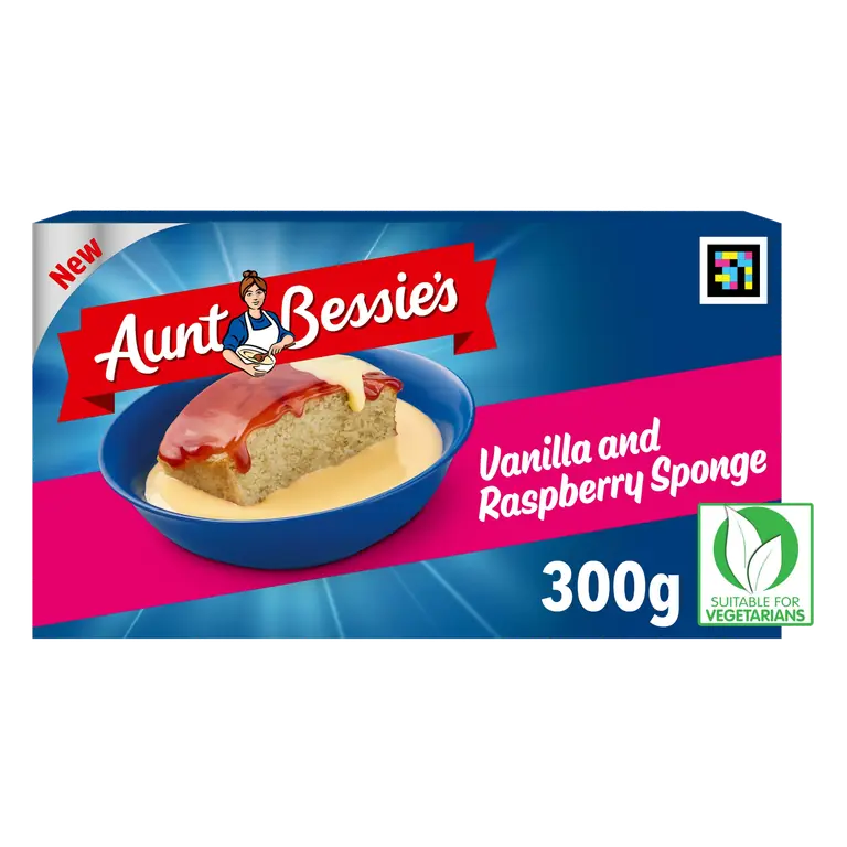 Aunt Bessie's Vanilla and Raspberry Sponge 300g