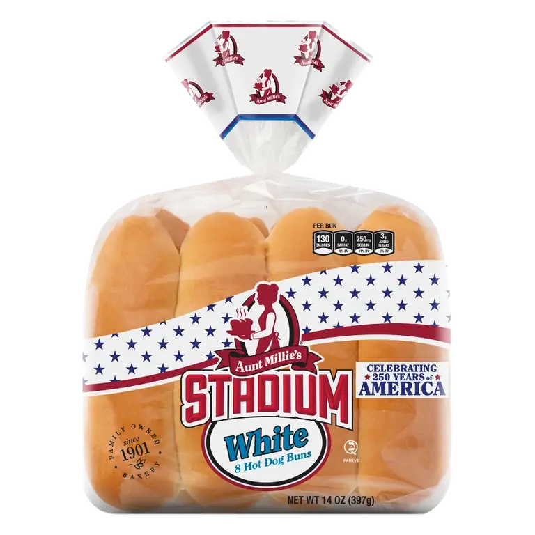 Aunt Millie's Stadium White Hot Dog Buns, 14oz/8ct: No High Fructose Corn Syrup