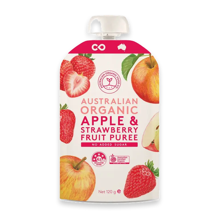 Apple & Strawberry Fruit Puree Pouch