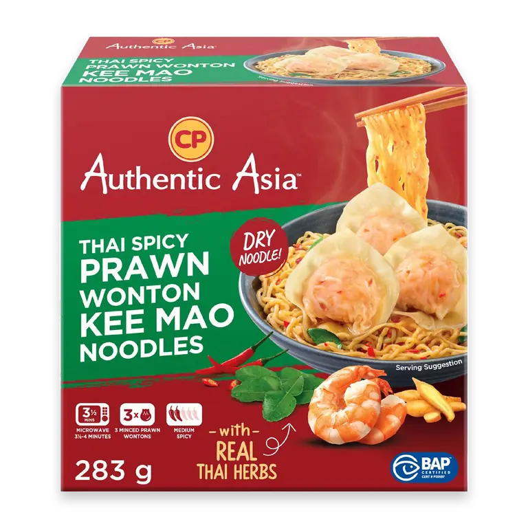 Thai Prawn Wonton Kee Mao Noodles