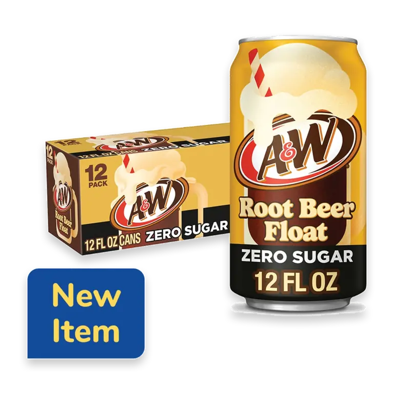 A&W Root Beer Float Zero Sugar Soda Cans