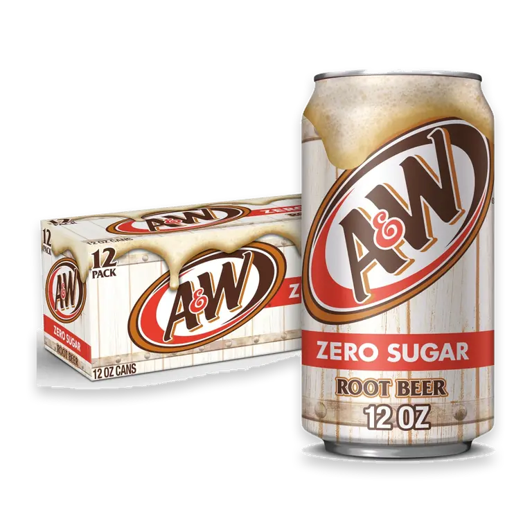 A&W Root Beer Zero Sugar Soda Cans