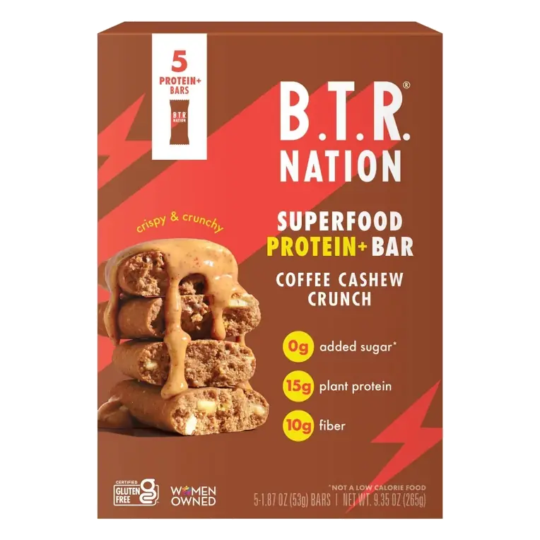 B.T.R. Nation Coffee Cashew Crunch Superfood Protein Bar - 15g Protein - 9.35oz/5ct