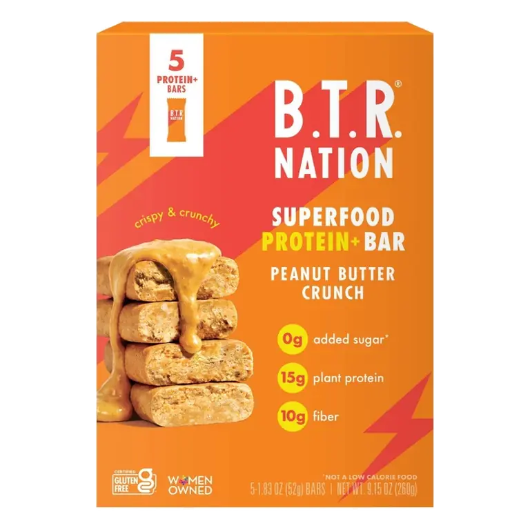 B.T.R. Nation Peanut Butter Crunch Superfood Protein+ Bars - 15g Protein - 9.15oz/5ct