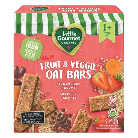 Little Gourmet Organic Fruit & Veggie Oat Bars Strawberry Carrot 90 g