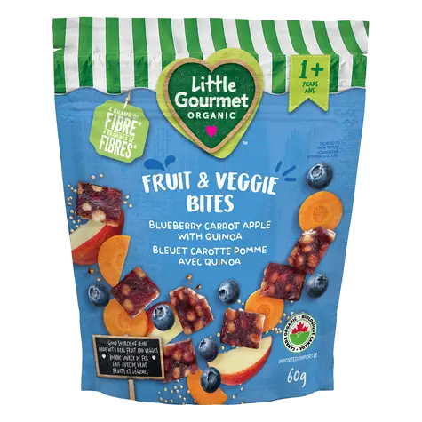 Little Gourmet Organic Fruit & Veggies Bites Blueberry Carrot Apple with Quinoa 60 g