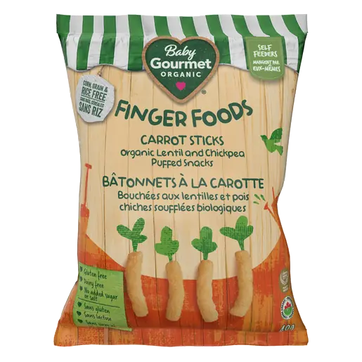 Organic Finger Foods Carrot Sticks Lentil & Chickpea 40 g