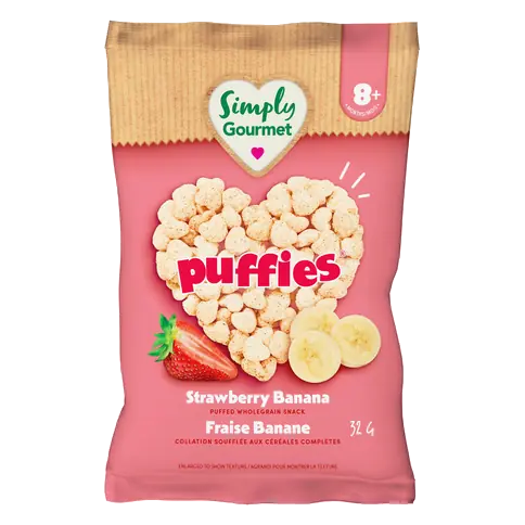 Simply Gourmet Puffies Baby Snack Strawberry Banana 32 g
