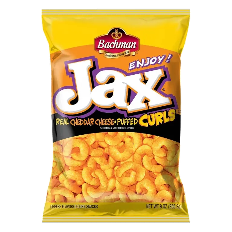 Bachman Jax Real Cheddar Cheese Puffed Curls, 9oz: Gluten-Free, Tree Nut Free