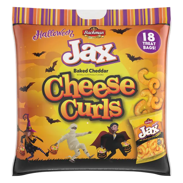 Jax Curls Cheddar Cheese Snack Packs Halloween - 18 pk