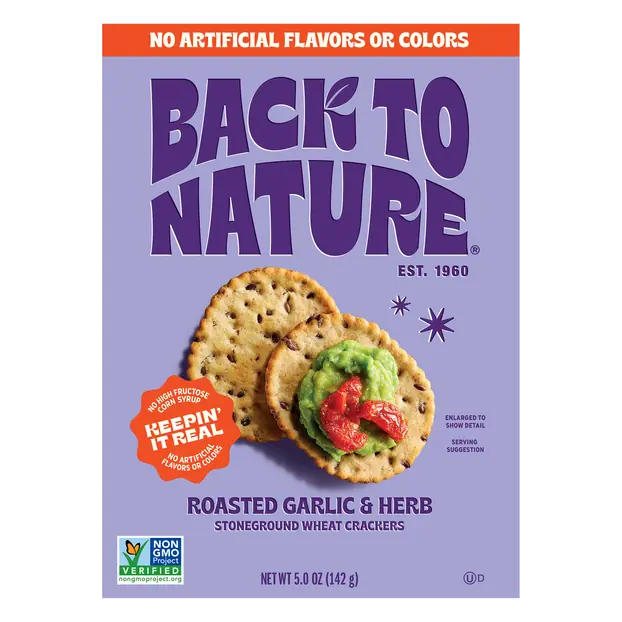 Roasted Garlic & Herb Stoneground Wheat Crackers