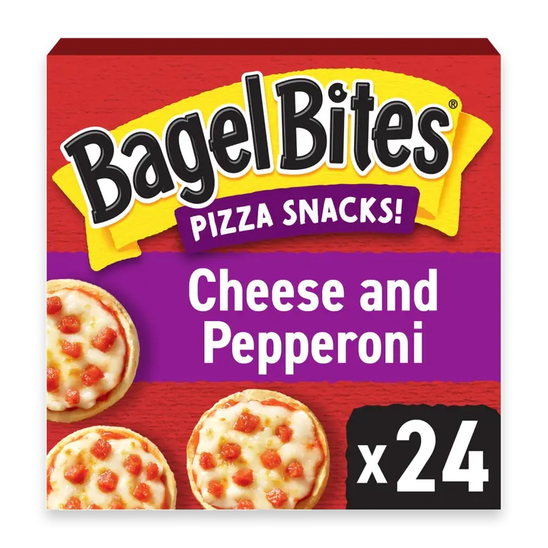 Cheese & Pepperoni Mini Bagel Pizza Snacks, Box