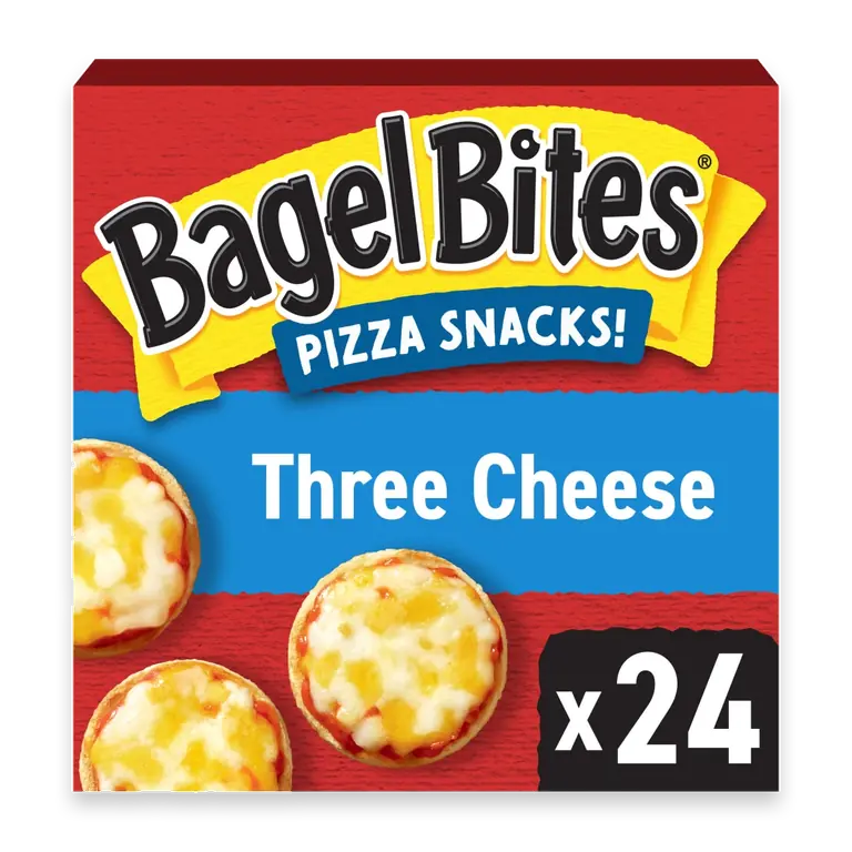 Three Cheese Mini Bagel Pizza Snacks, Box