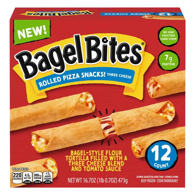 Three Cheese Rolled Pizza Snacks - 12 ct Frozen