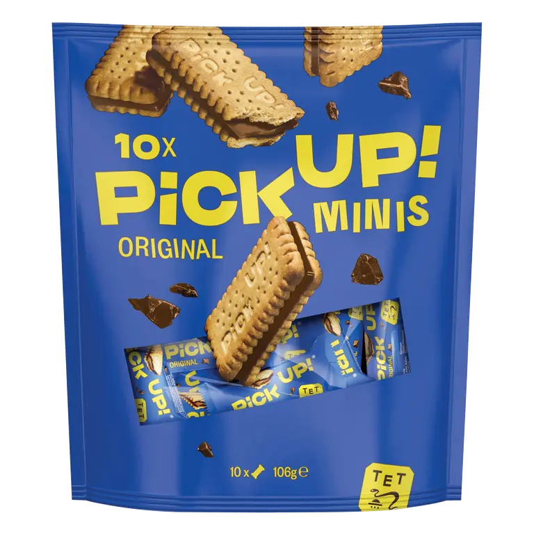 PiCK UP! Minis Milk Chocolate Biscuit Bars 10 pack