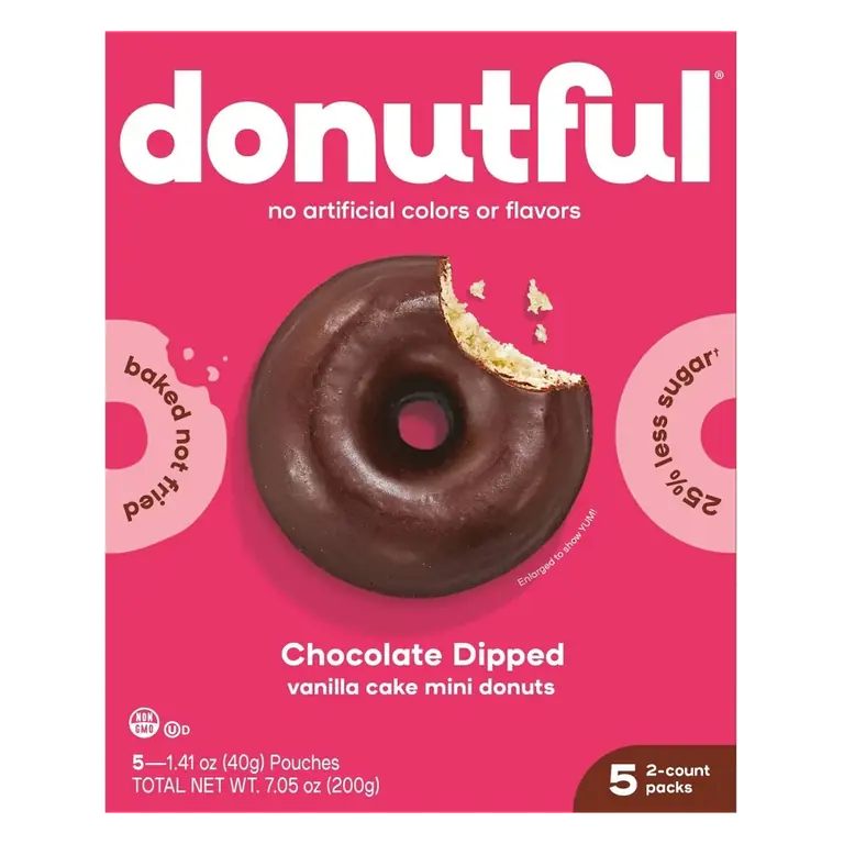 Donutful Chocolate Dipped Mini Donuts, 7.05oz/10ct