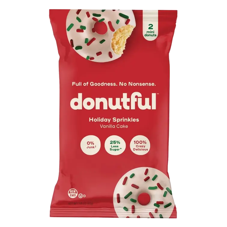 DONUTFUL Holiday Sprinkled Mini Donuts, 1.41oz