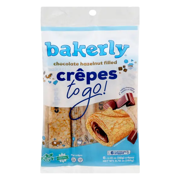 Happy Go Snacky! Chocolate Hazelnut Filled Crepes - 6 ct