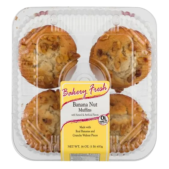 Banana Nut Muffins - 4 ct