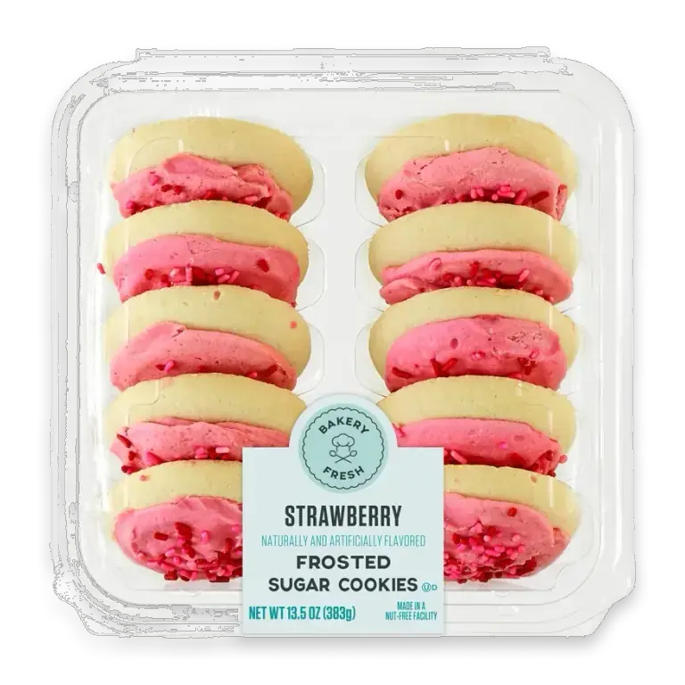 Strawberry Frosted Sugar Cookies