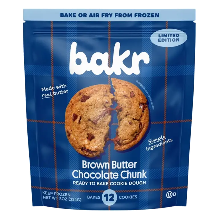 BAKR Brown Butter Chocolate Chip Frozen Cookie Dough, 8oz
