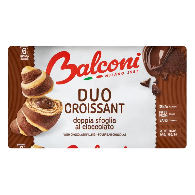 Balconi Duo Croissant With Chocolate Filling 6 x 50g (300g)