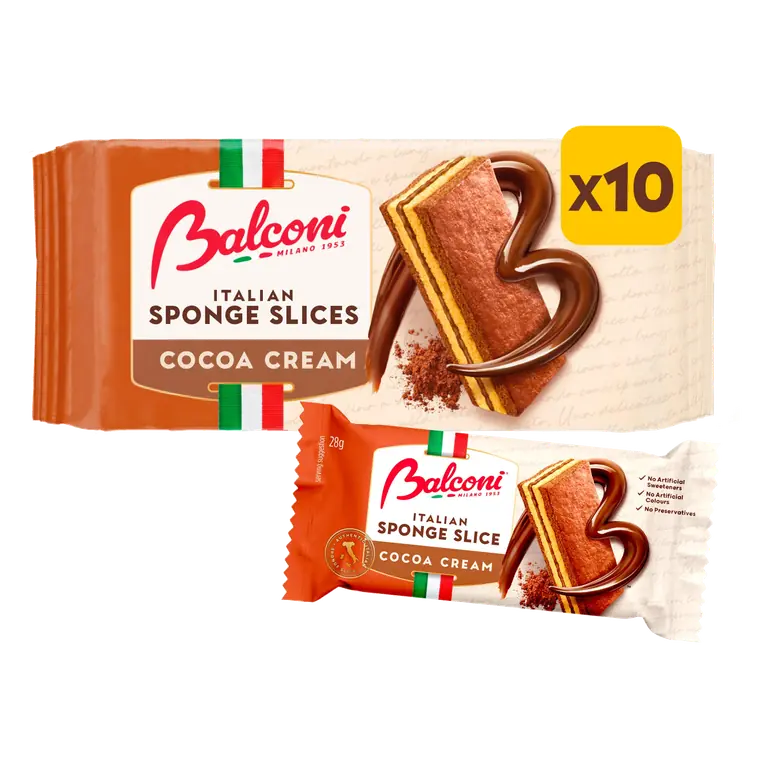 Balconi Italian Sponge Slices Cocoa Cream 280g