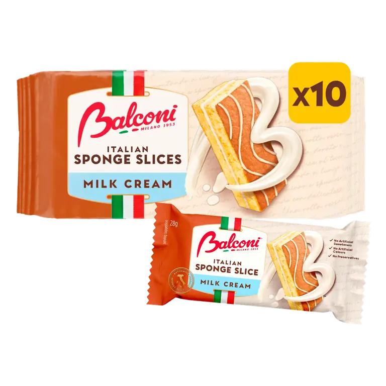 Balconi Italian Sponge Slices Milk Cream 280g