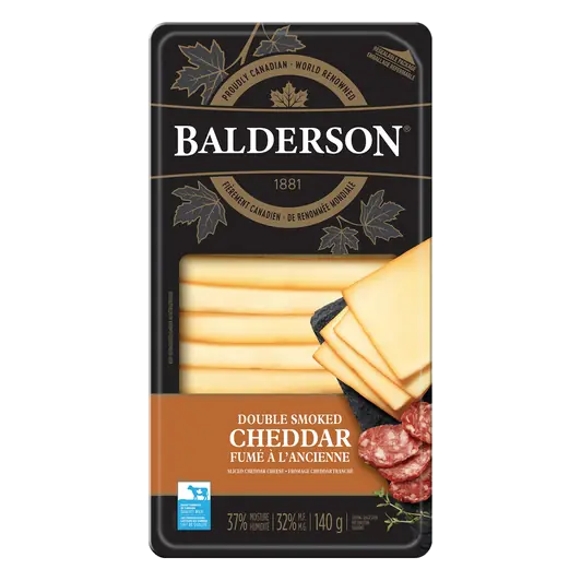Sliced Cheddar Cheese Double Smoked 140 g