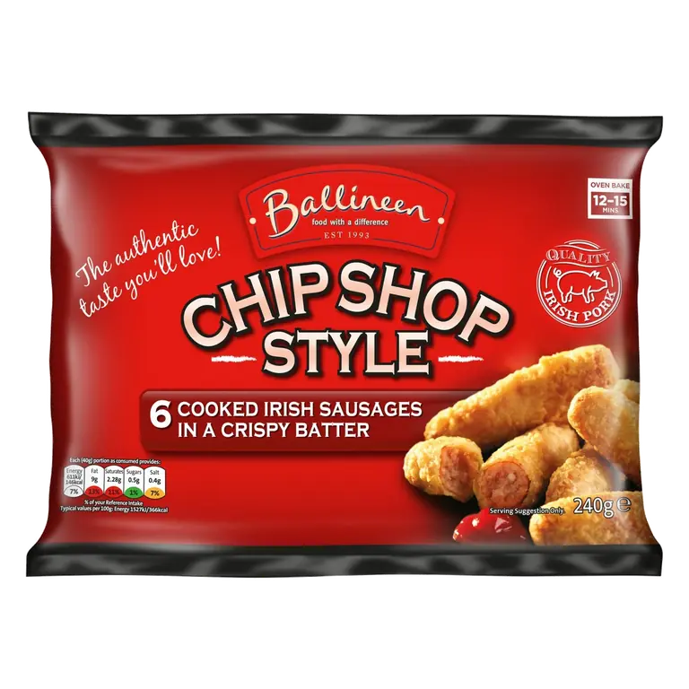 Cooked Irish Sausages In A Crispy Batter