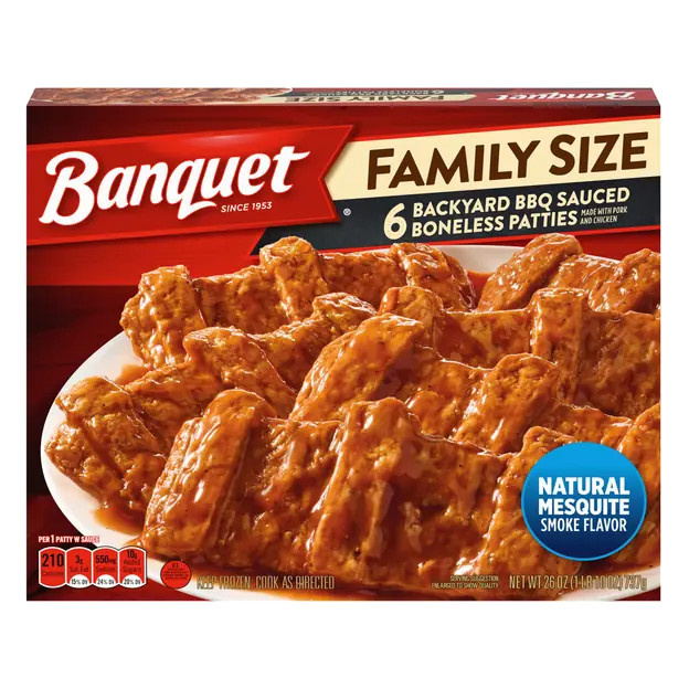 Backyard BBQ Sauced Boneless Patties Family Size - 6ct Frozen Meal