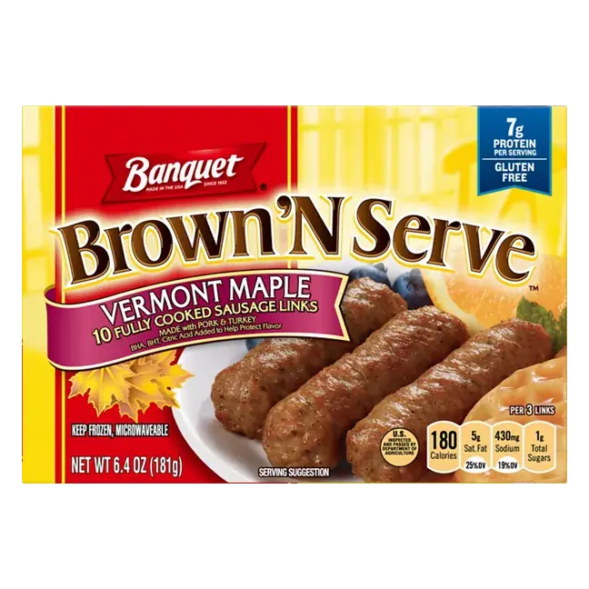 Brown 'N Serve Sausage Links, Vermont Maple