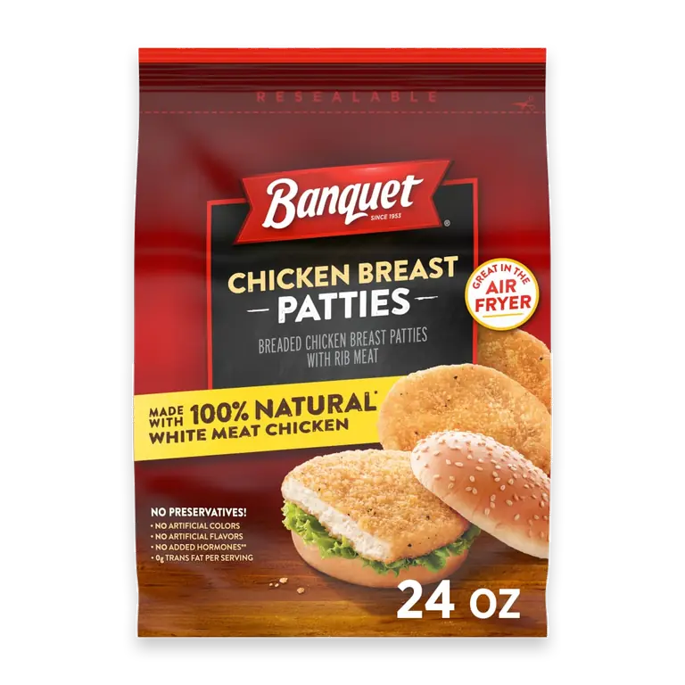 Chicken Breast Patties, Frozen Meal