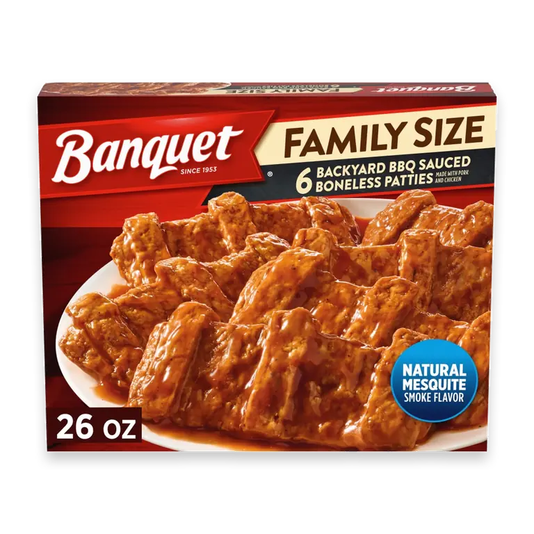 Family Size Backyard BBQ Boneless Patties, Frozen Meal