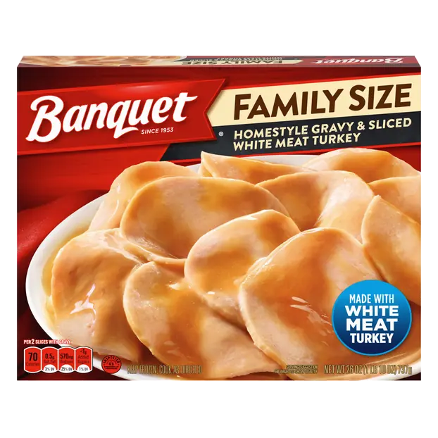 Homestyle Gravy & Sliced White Turkey Meat Family Size Frozen Meal
