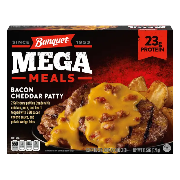 MEGA Bacon Cheddar Patty Protein Frozen Meal