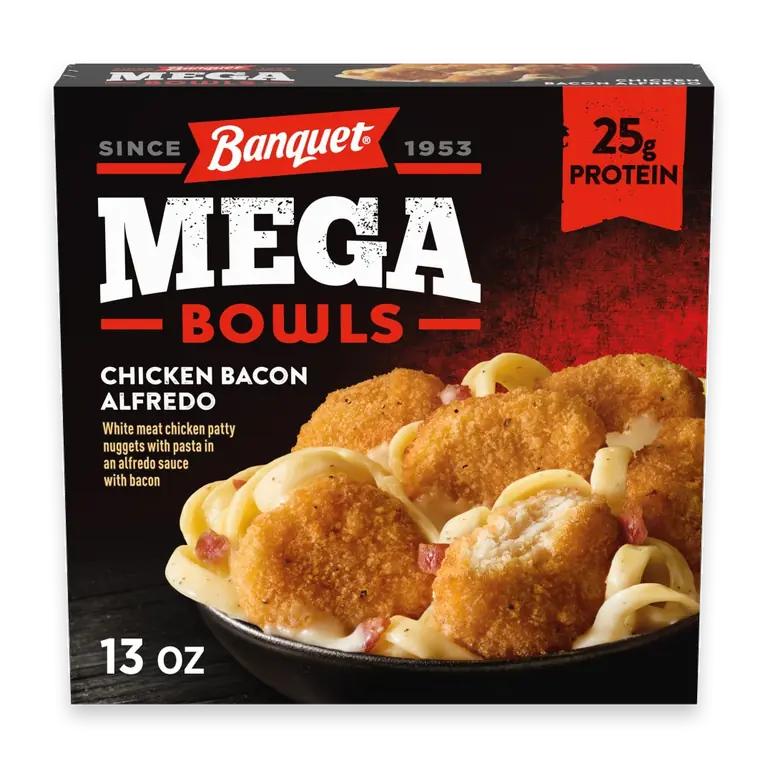 MEGA Bowls Chicken Bacon Alfredo, Frozen Meal