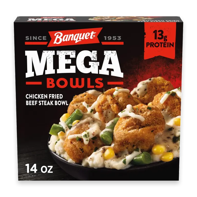 MEGA Bowls Chicken Fried Beef Steak Bowl, Frozen Meal