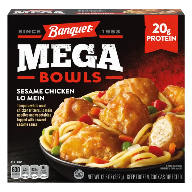 MEGA Bowls Sesame Chicken Lo Mein Protein Frozen Meal