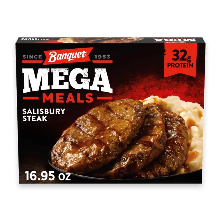 Mega Meals Salisbury Steak with Mashed Potatoes, Frozen Meal