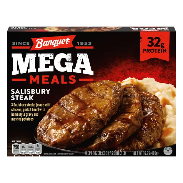 MEGA Salisbury Steak Protein Frozen Meal
