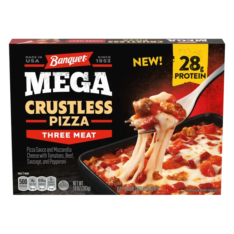 MEGA Three Meat Frozen Crustless Pizza