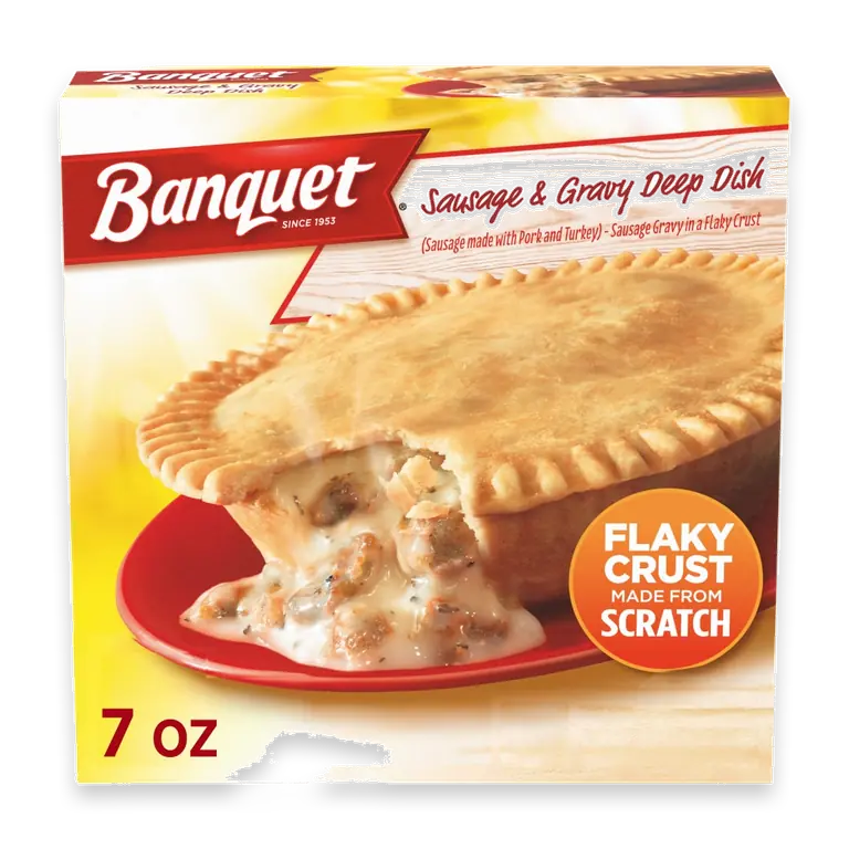 Sausage and Gravy Deep Dish Pot Pie, Frozen Meal